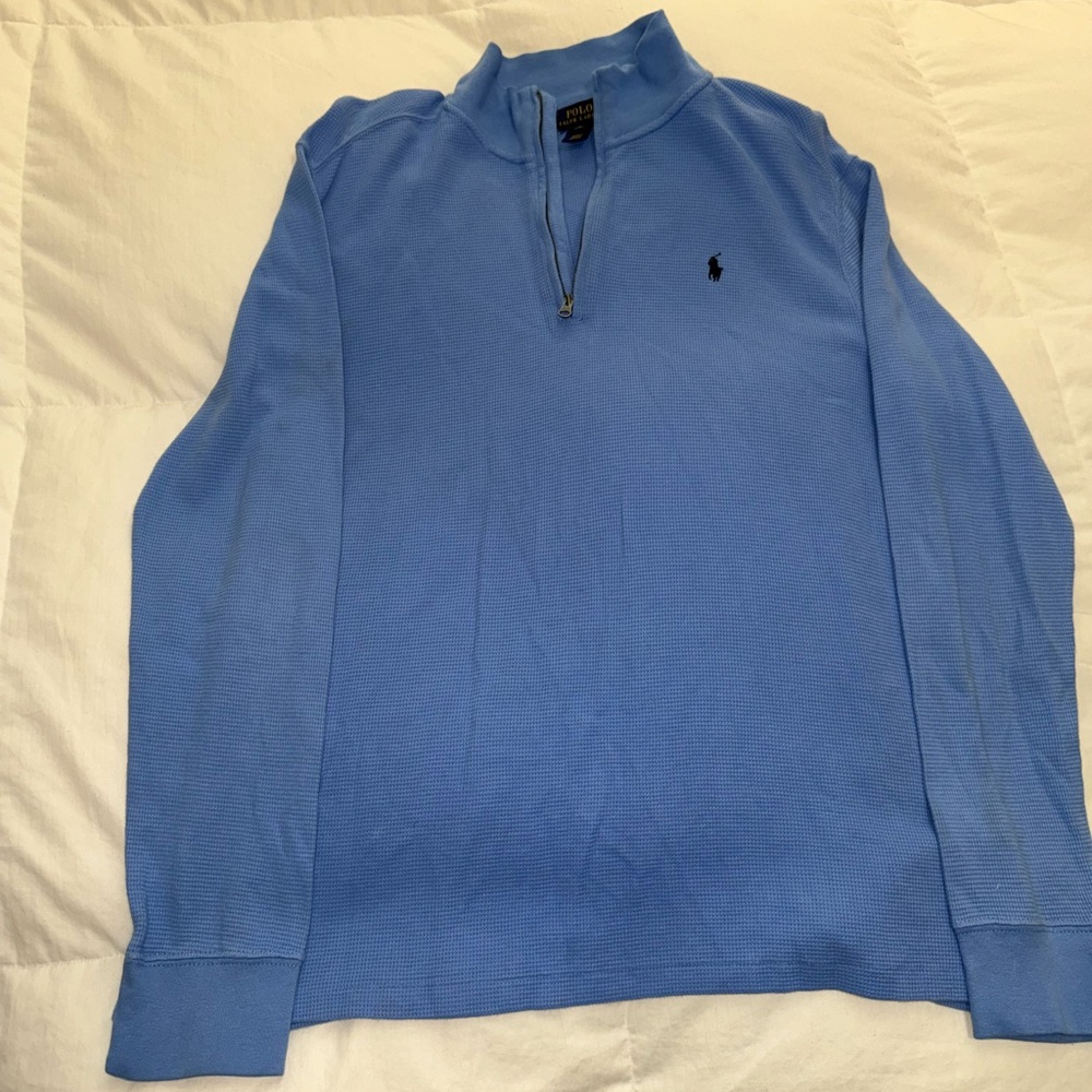 Polo by Ralph Lauren Light Blue Waffle Knit Pullover